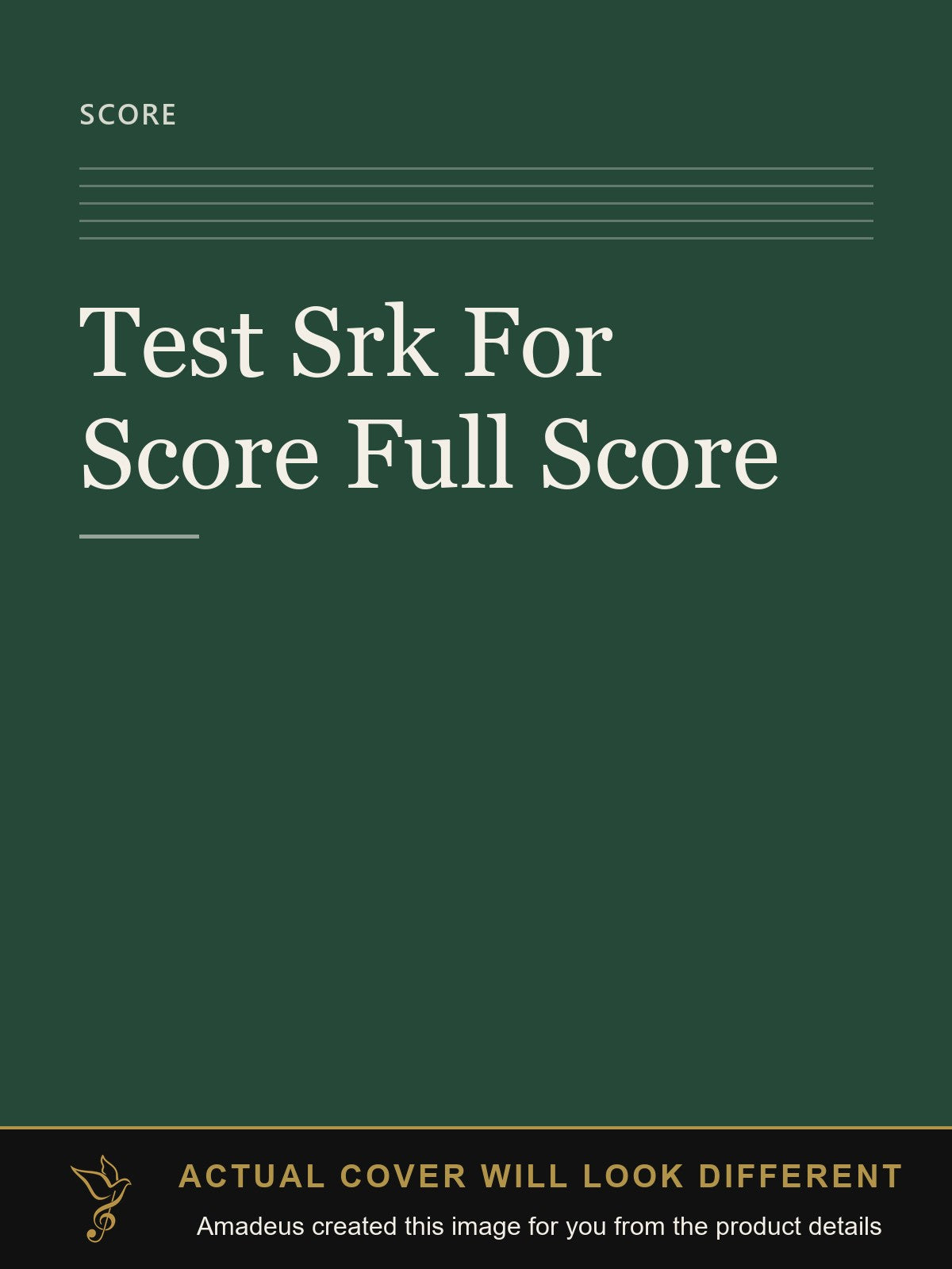 Test Srk For Score Full Score - Amadeus created this image from the product details; the actual cover will look different