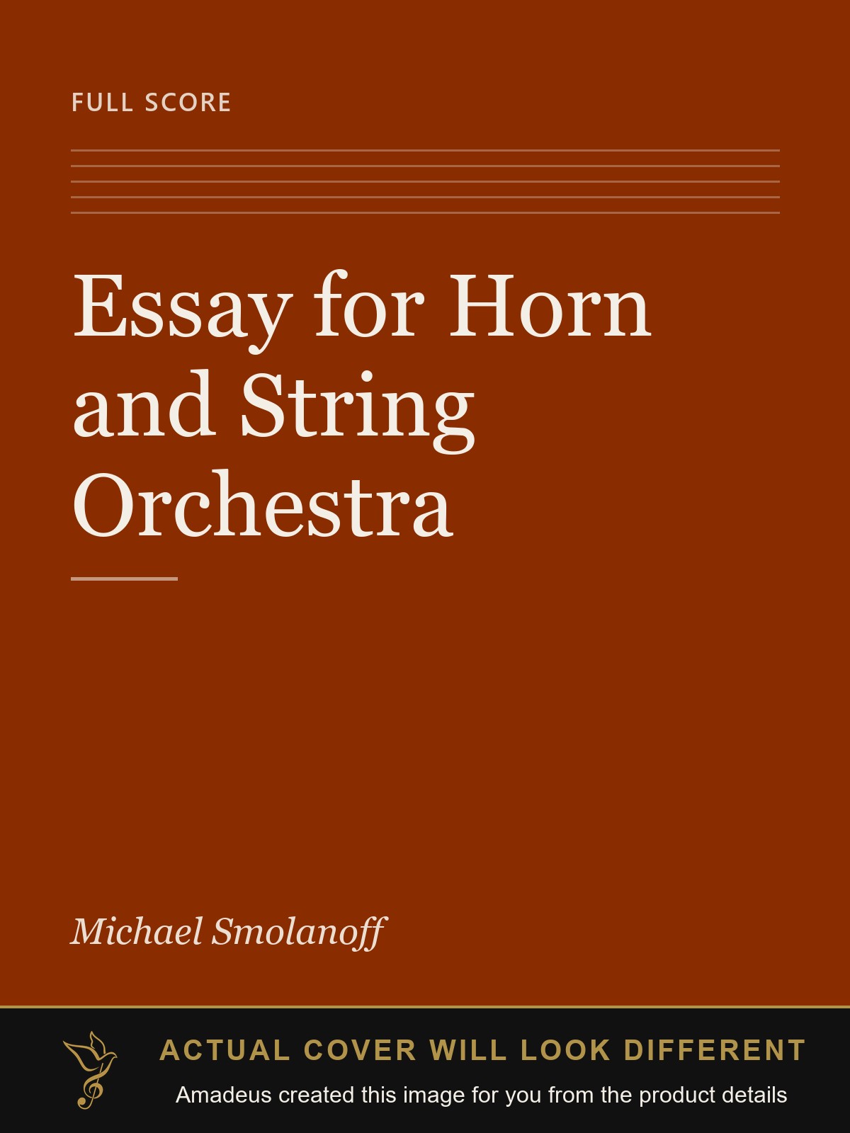 Essay for Horn and String Orchestra - Amadeus created this image from the product details; the actual cover will look different