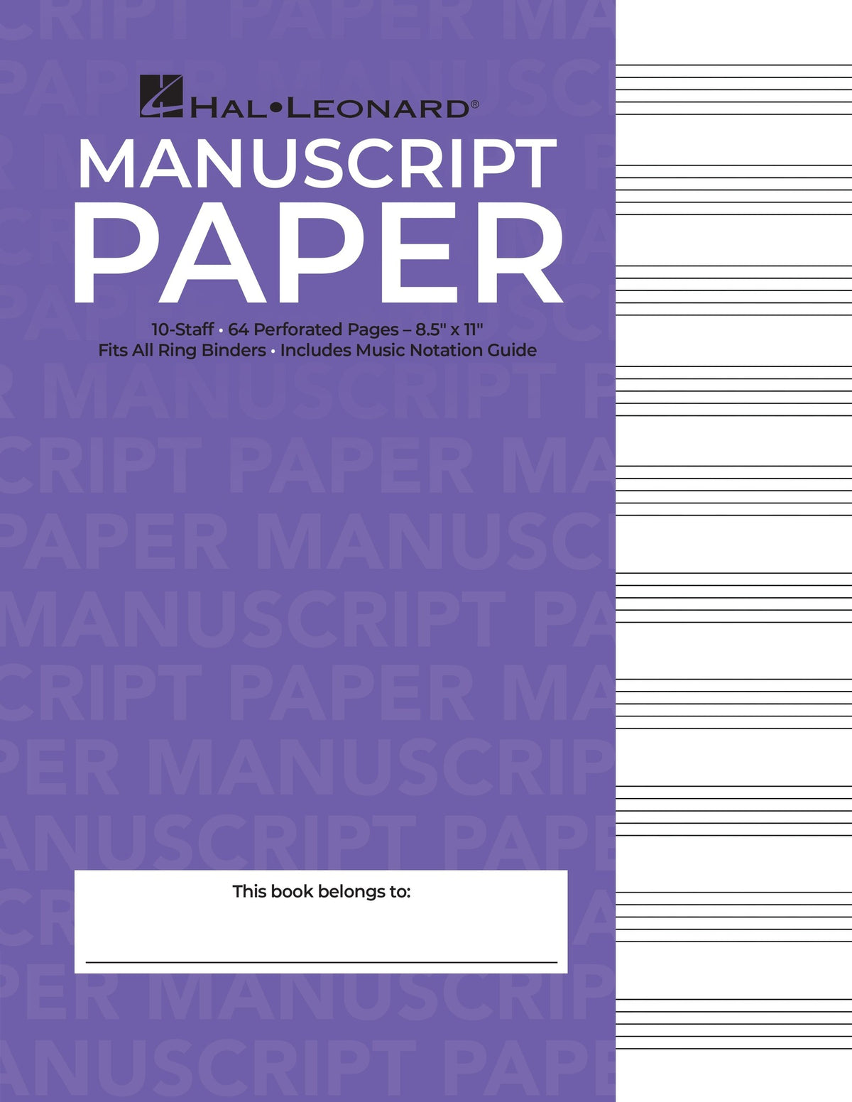 Product Cover for Hal Leonard Manuscript Paper