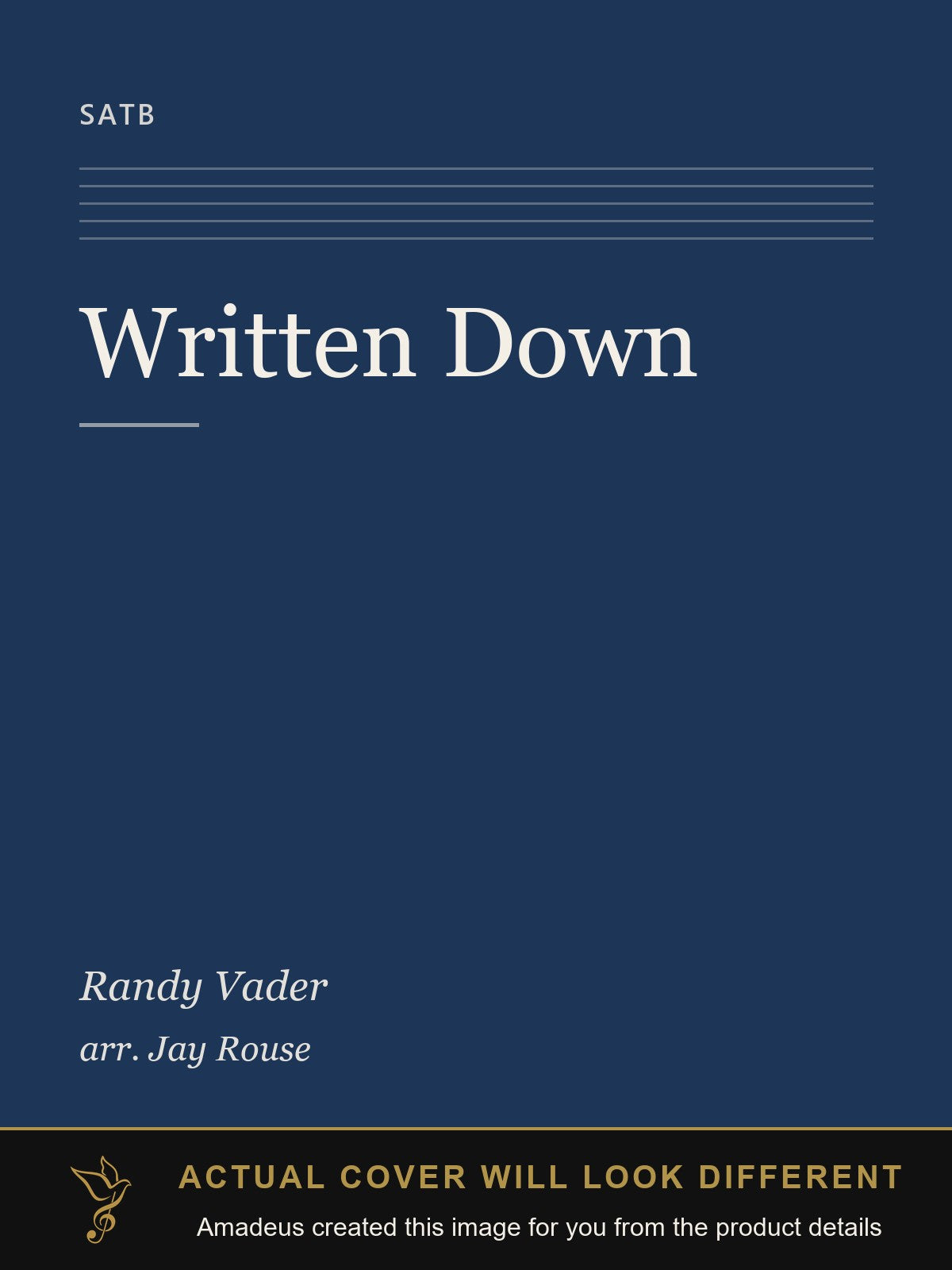 Written Down - Amadeus created this image from the product details; the actual cover will look different
