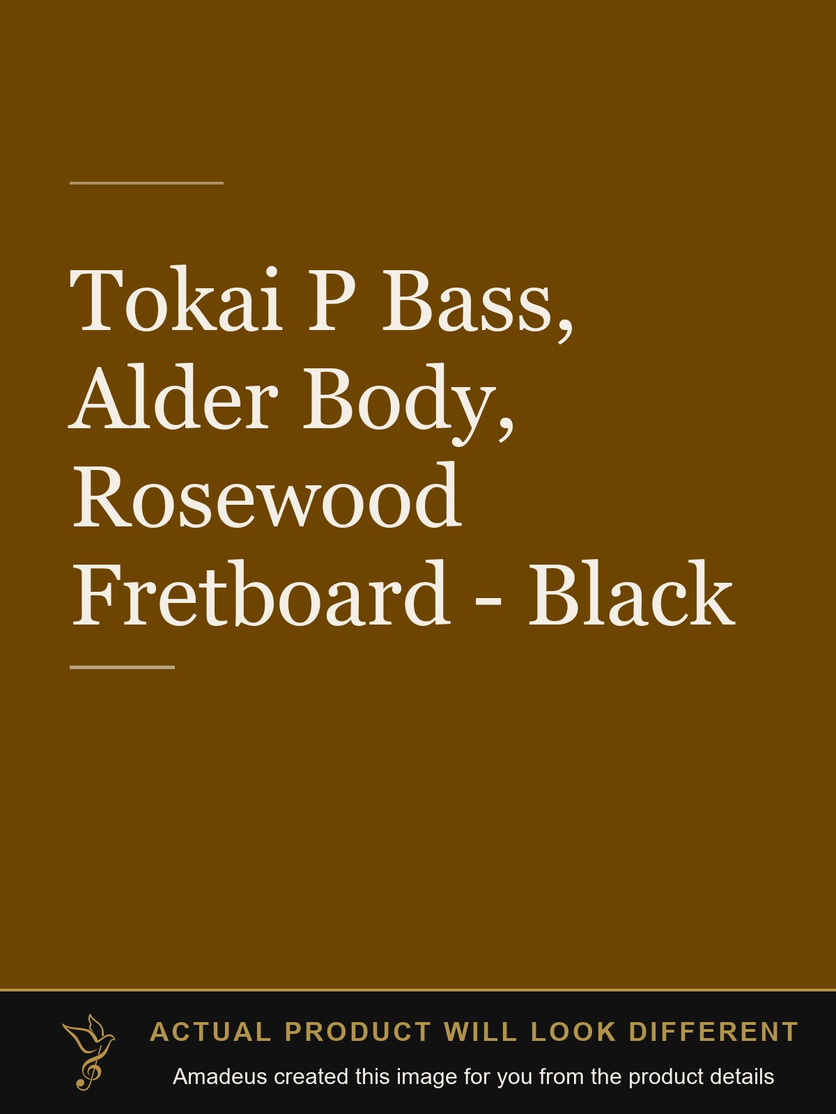 Tokai P Bass, Alder Body, Rosewood Fretboard - Black - Amadeus created this image from the product details; the actual product will look different