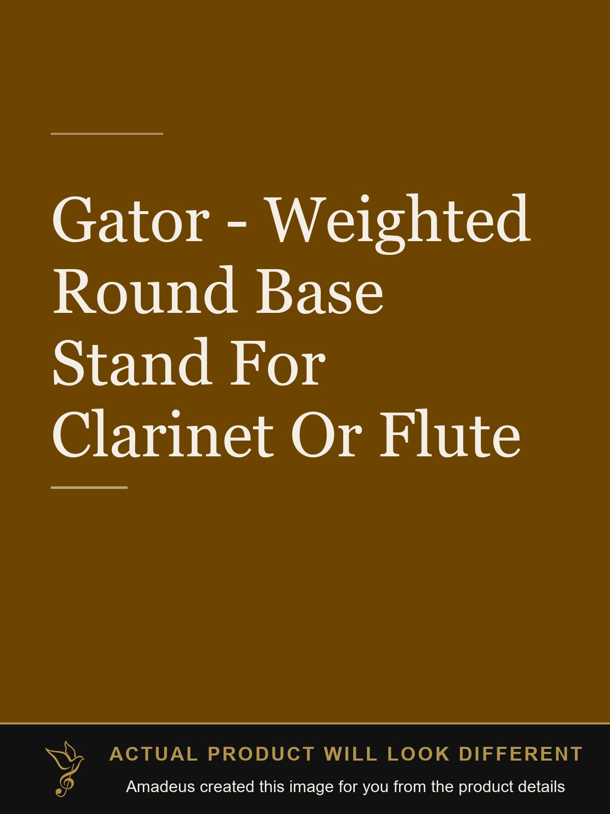 Gator - Weighted Round Base Stand For Clarinet Or Flute - Amadeus created this image from the product details; the actual product will look different