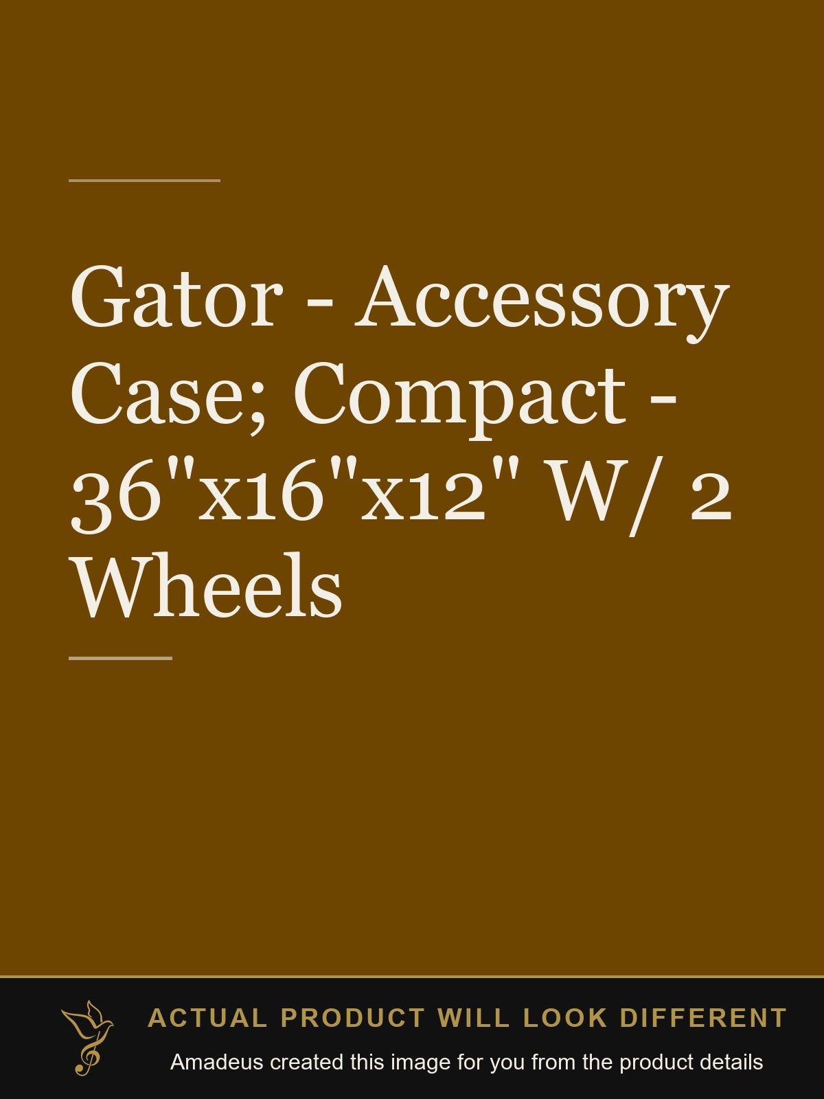 Gator - Accessory Case; Compact - 36"x16"x12" W/ 2 Wheels - Amadeus created this image from the product details; the actual product will look different