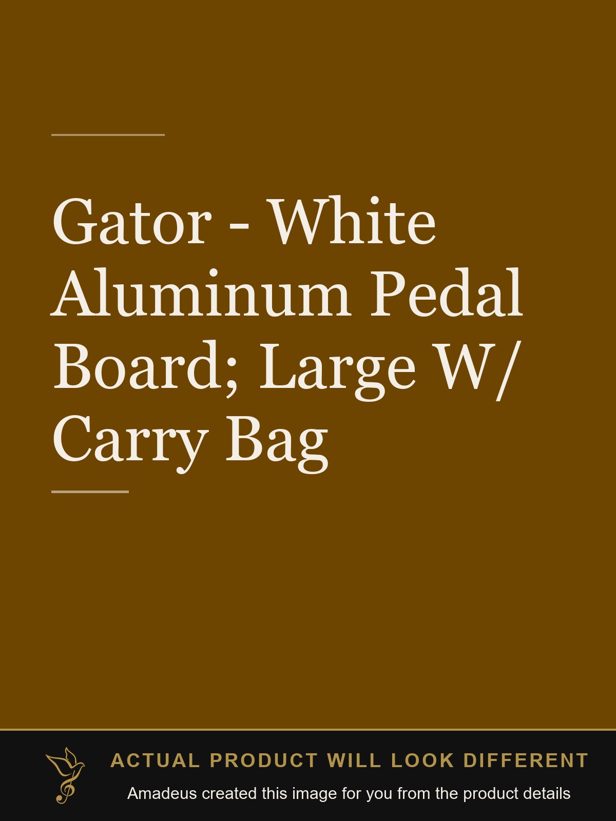 Gator - White Aluminum Pedal Board; Large W/ Carry Bag - Amadeus created this image from the product details; the actual product will look different