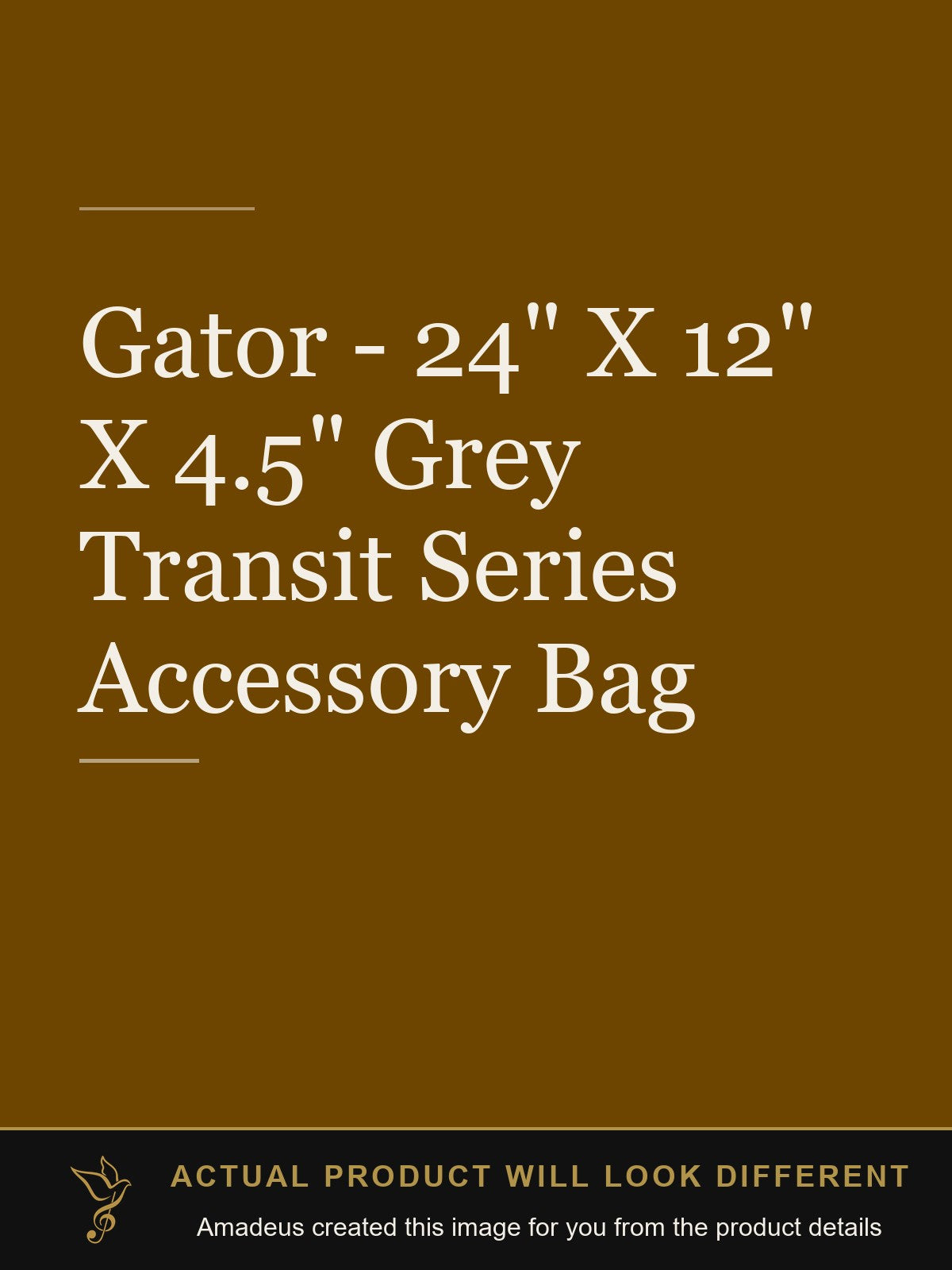 Gator - 24" X 12" X 4.5" Grey Transit Series Accessory Bag - Amadeus created this image from the product details; the actual product will look different