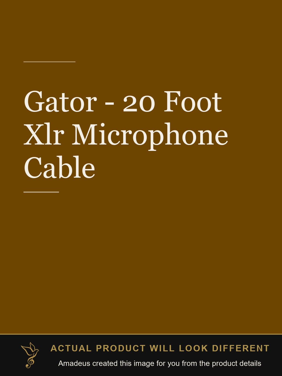 Gator - 20 Foot Xlr Microphone Cable - Amadeus created this image from the product details; the actual product will look different