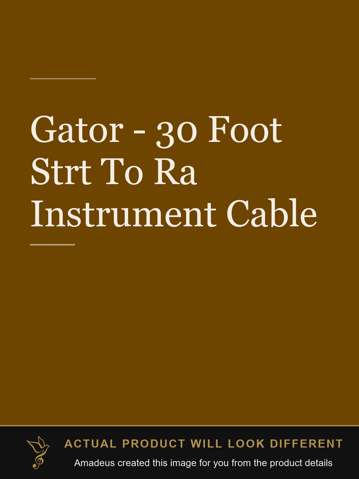 Gator - 30 Foot Strt To Ra Instrument Cable - Amadeus created this image from the product details; the actual product will look different