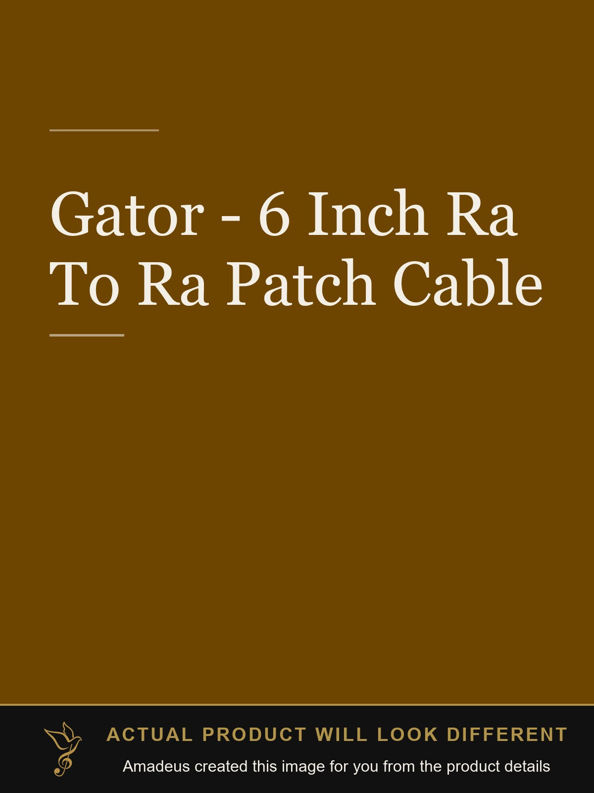 Gator - 6 Inch Ra To Ra Patch Cable - Amadeus created this image from the product details; the actual product will look different