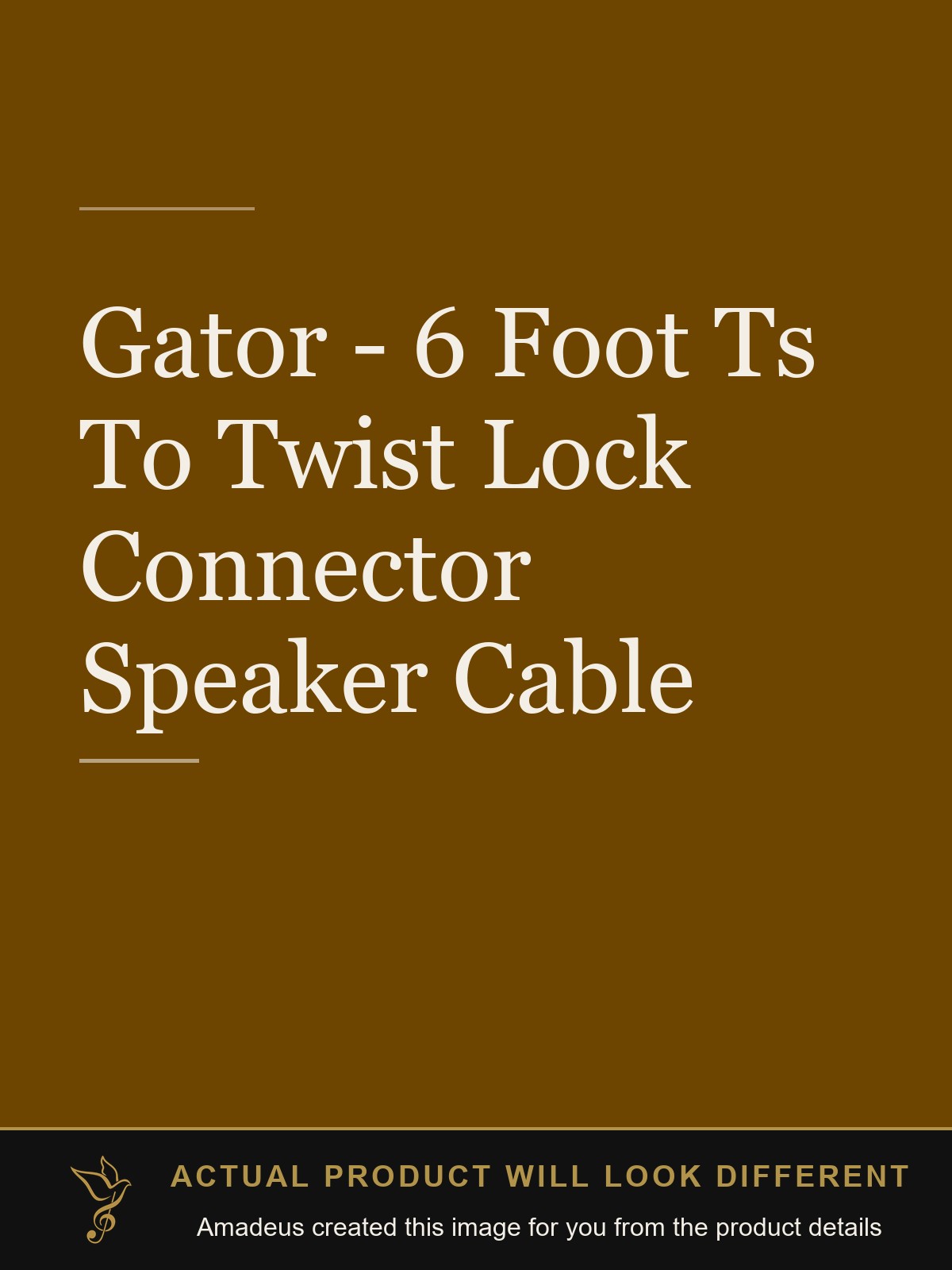 Gator - 6 Foot Ts To Twist Lock Connector Speaker Cable - Amadeus created this image from the product details; the actual product will look different