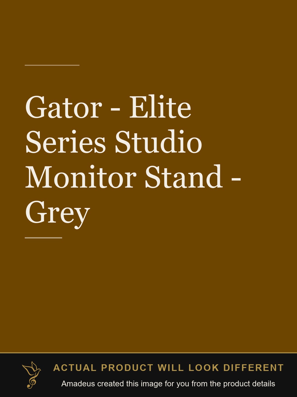 Gator - Elite Series Studio Monitor Stand - Grey - Amadeus created this image from the product details; the actual product will look different