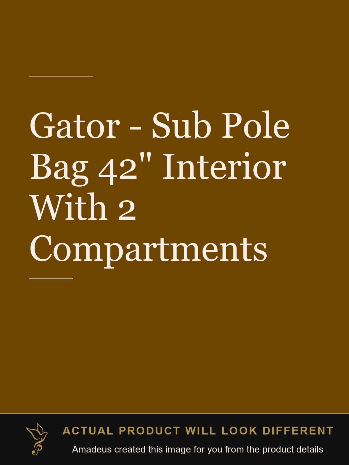 Gator - Sub Pole Bag 42" Interior With 2 Compartments - Amadeus created this image from the product details; the actual product will look different