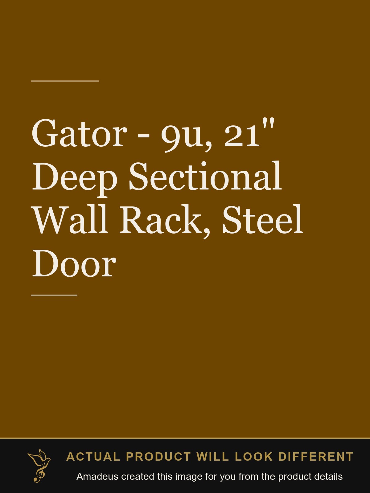 Gator - 9u, 21" Deep Sectional Wall Rack, Steel Door - Amadeus created this image from the product details; the actual product will look different