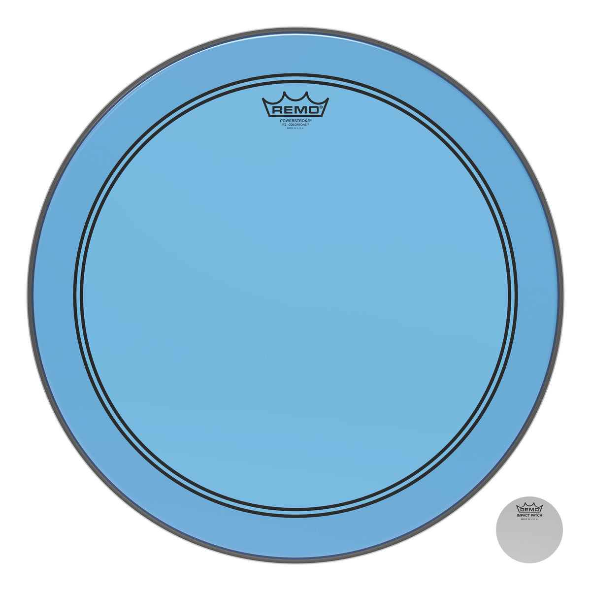 Product Cover for Bass, Powerstroke 3, Colortone, 18" Diameter, Blue
