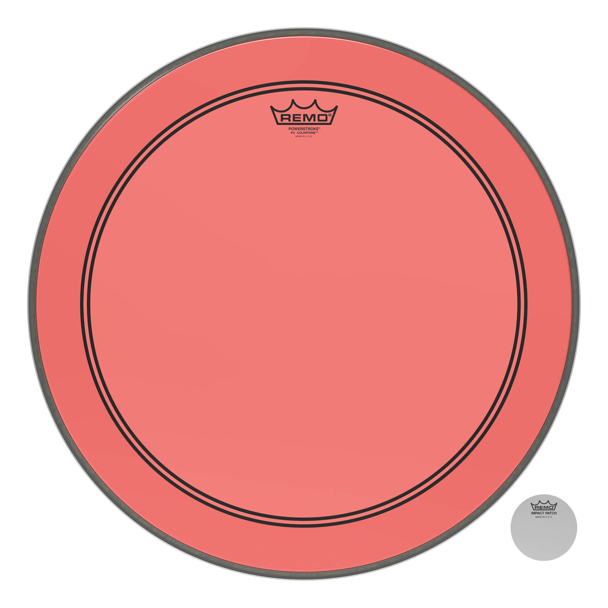 Product Cover for Bass, Powerstroke 3, Colortone, 20" Diameter, Red
