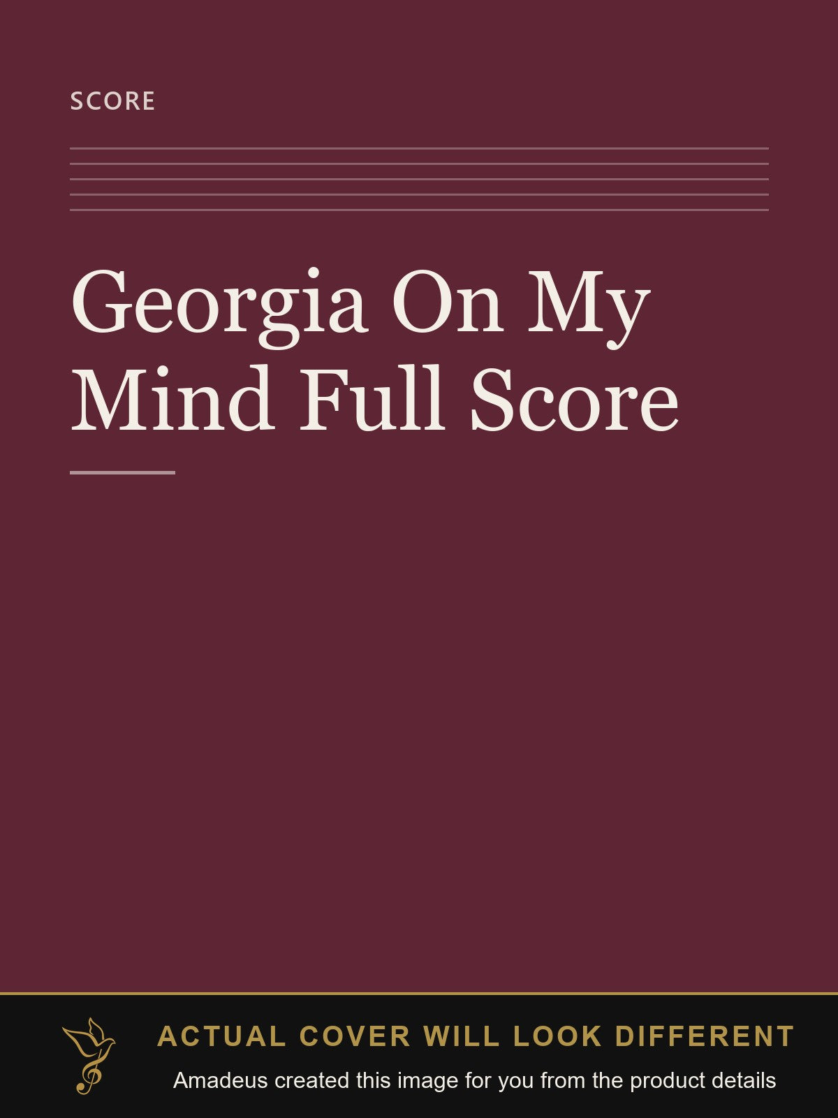 Georgia On My Mind Full Score - Amadeus created this image from the product details; the actual cover will look different