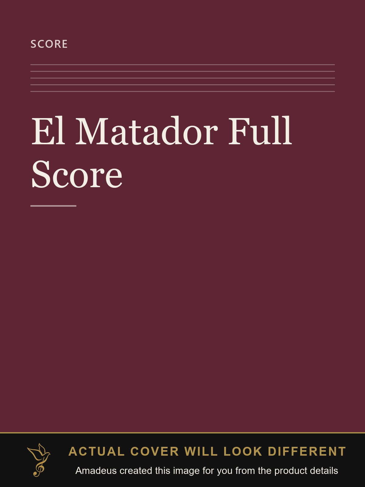 El Matador Full Score - Amadeus created this image from the product details; the actual cover will look different