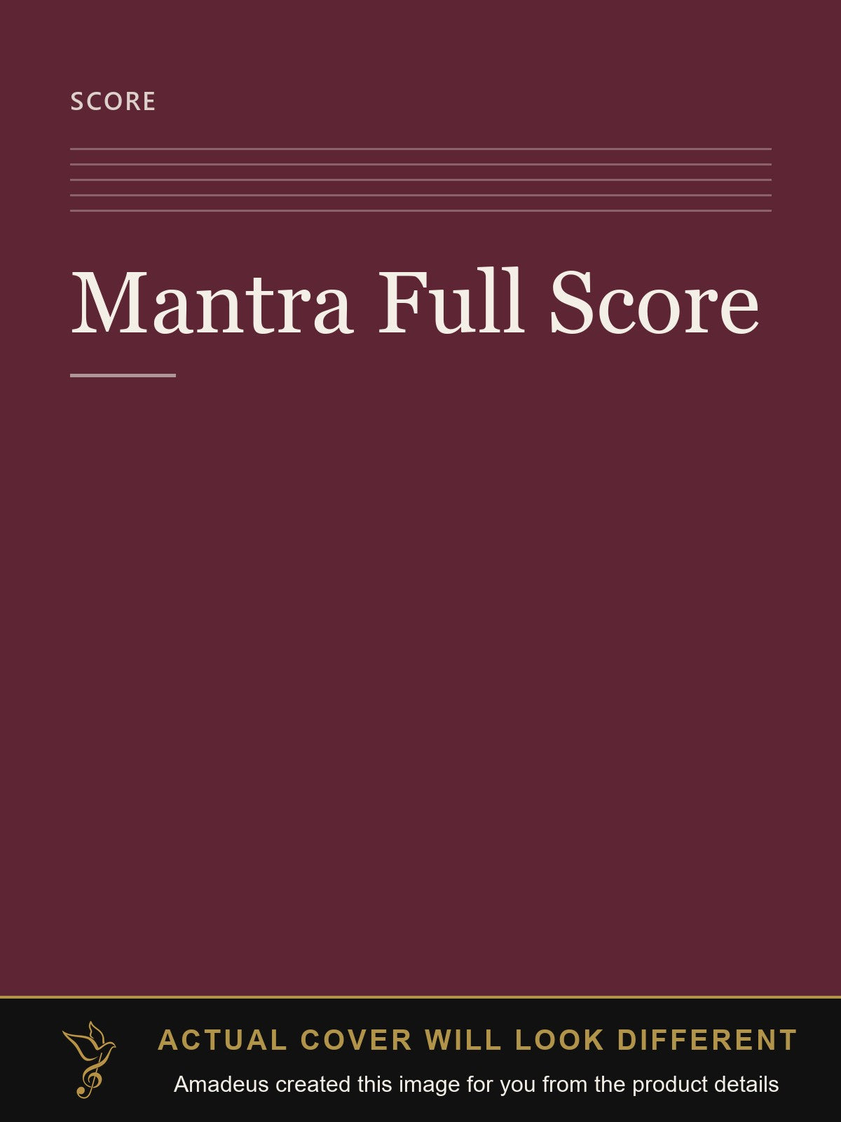Mantra Full Score - Amadeus created this image from the product details; the actual cover will look different