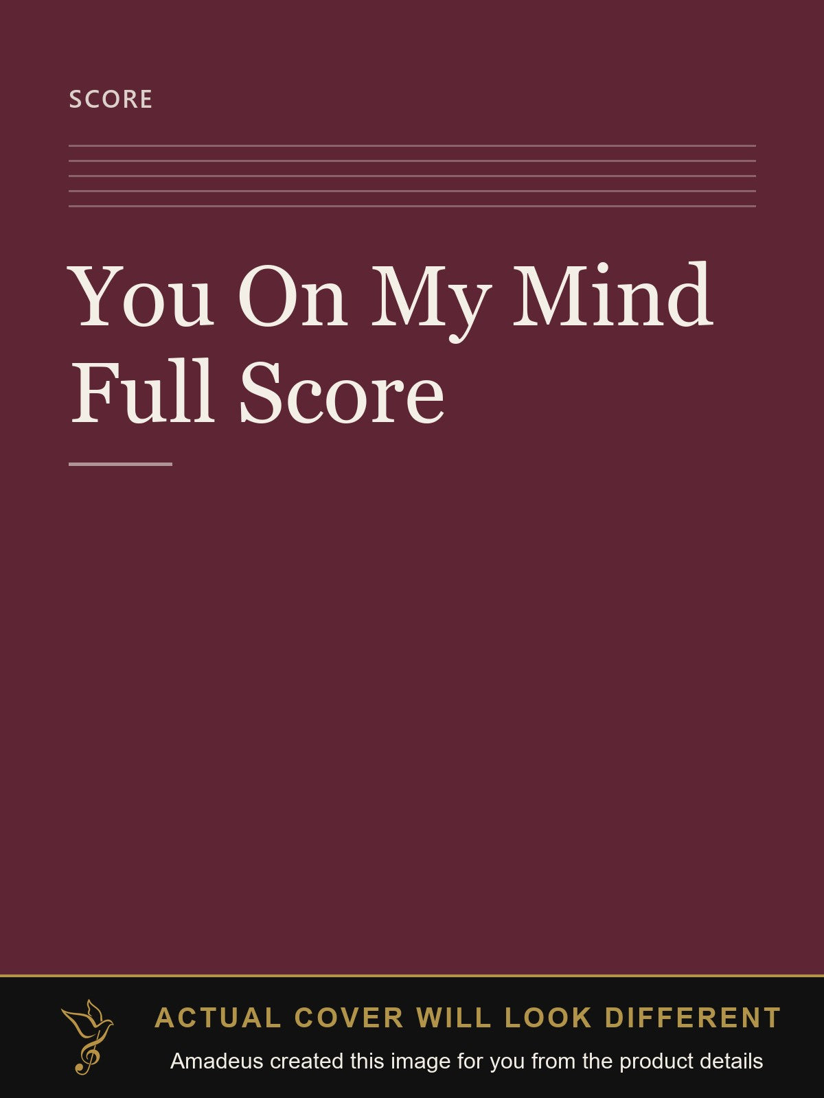 You On My Mind Full Score - Amadeus created this image from the product details; the actual cover will look different