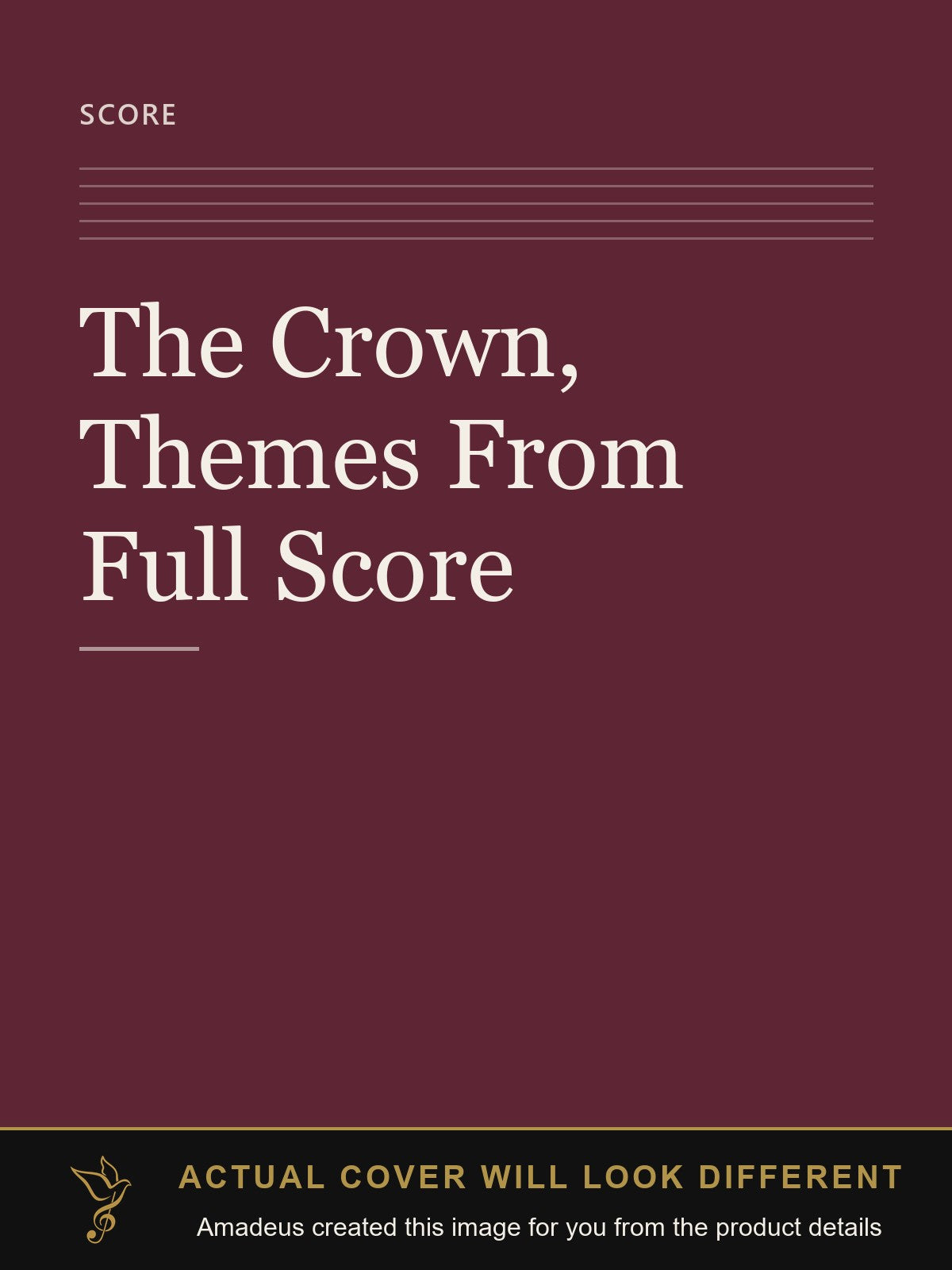 The Crown, Themes From Full Score - Amadeus created this image from the product details; the actual cover will look different
