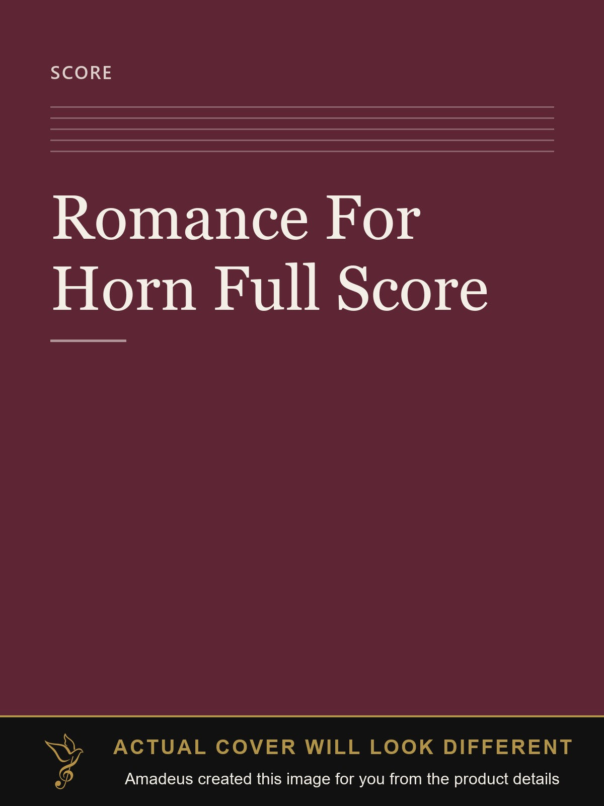 Romance For Horn Full Score - Amadeus created this image from the product details; the actual cover will look different