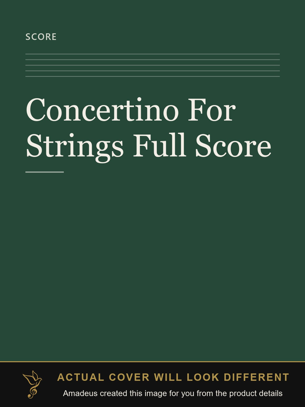 Concertino For Strings Full Score - Amadeus created this image from the product details; the actual cover will look different