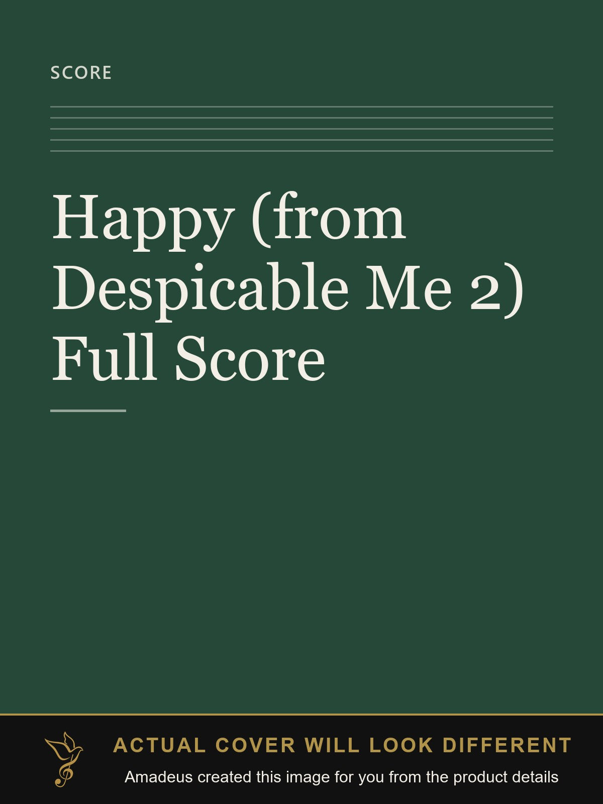 Happy (from Despicable Me 2) Full Score - Amadeus created this image from the product details; the actual cover will look different