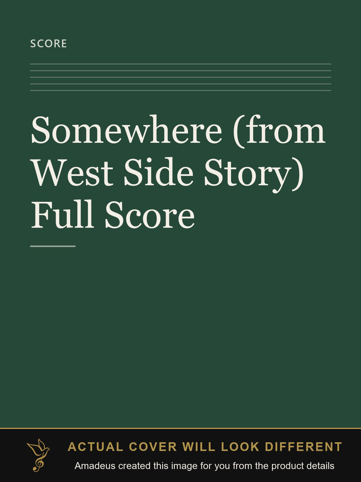 Somewhere (from West Side Story) Full Score - Amadeus created this image from the product details; the actual cover will look different