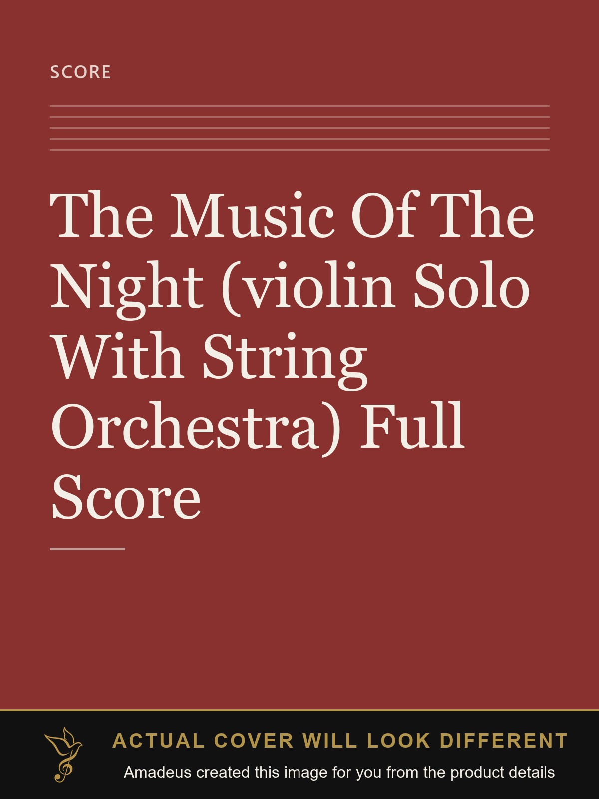The Music Of The Night (violin Solo With String Orchestra) Full Score - Amadeus created this image from the product details; the actual cover will look different
