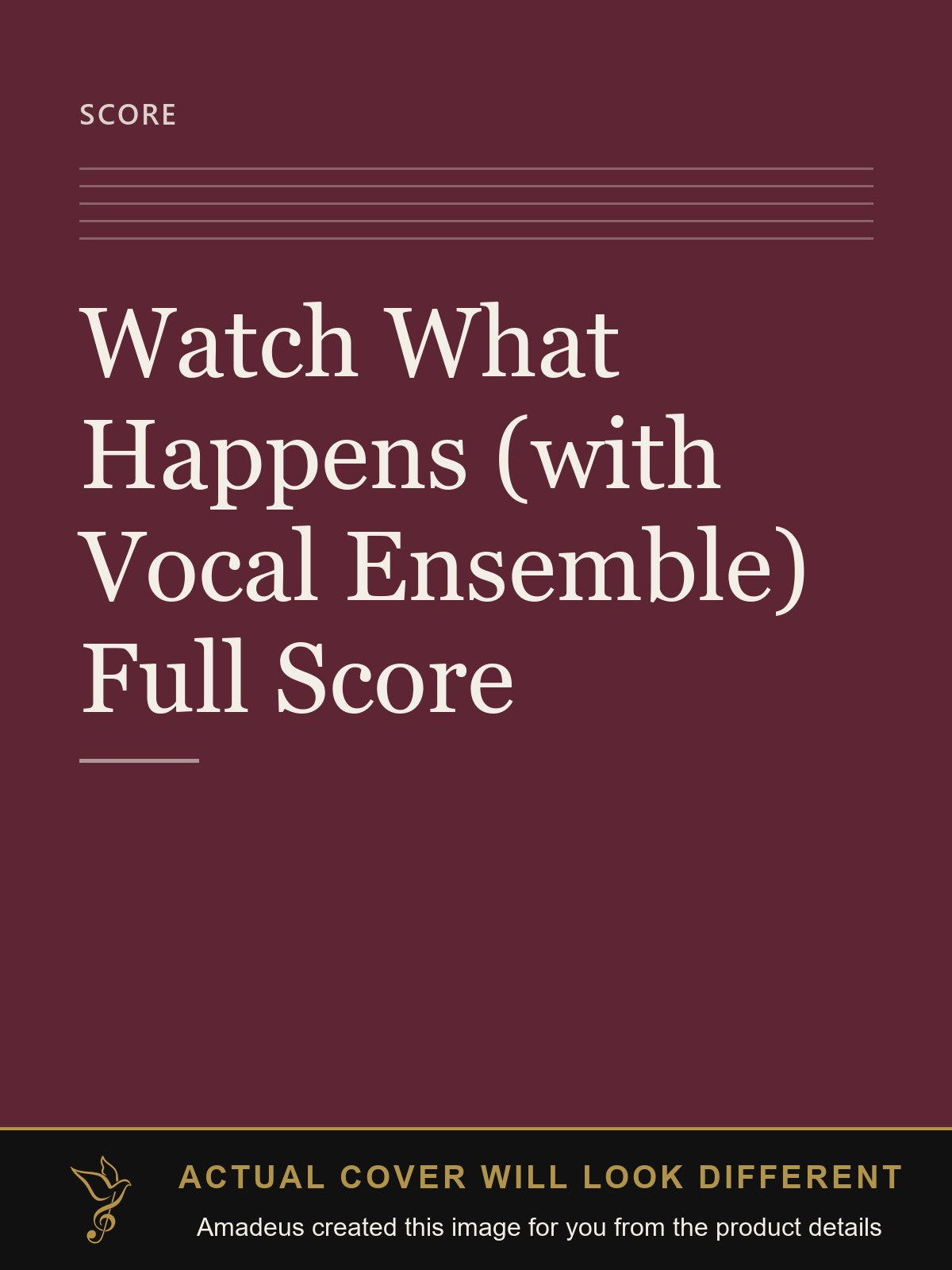 Watch What Happens (with Vocal Ensemble) Full Score - Amadeus created this image from the product details; the actual cover will look different