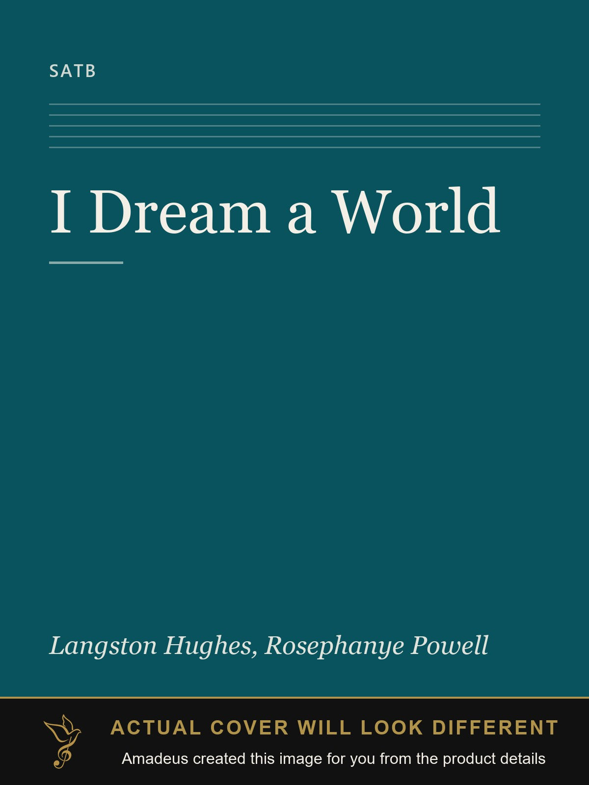I Dream a World - Amadeus created this image from the product details; the actual cover will look different