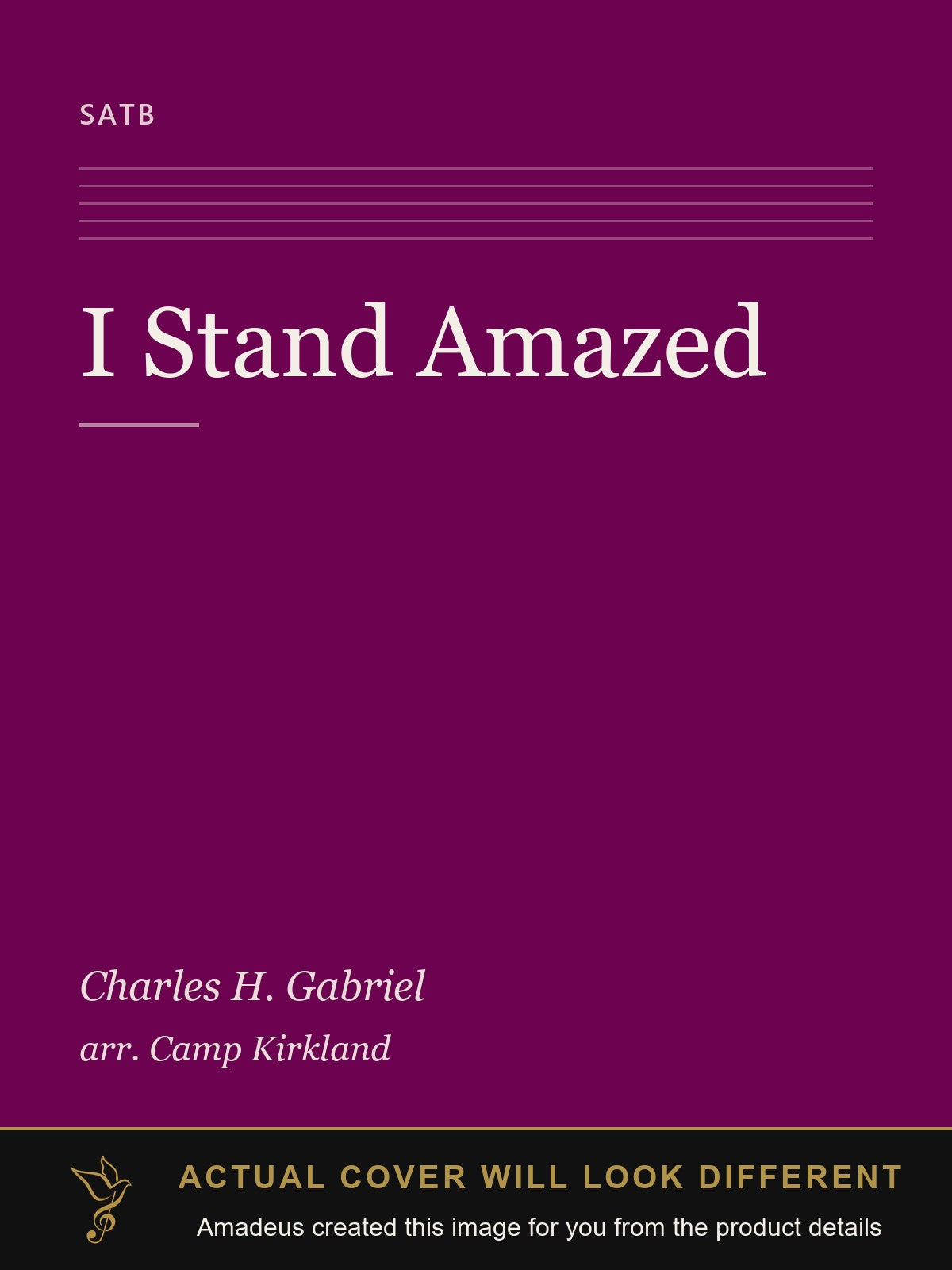 I Stand Amazed - Amadeus created this image from the product details; the actual cover will look different