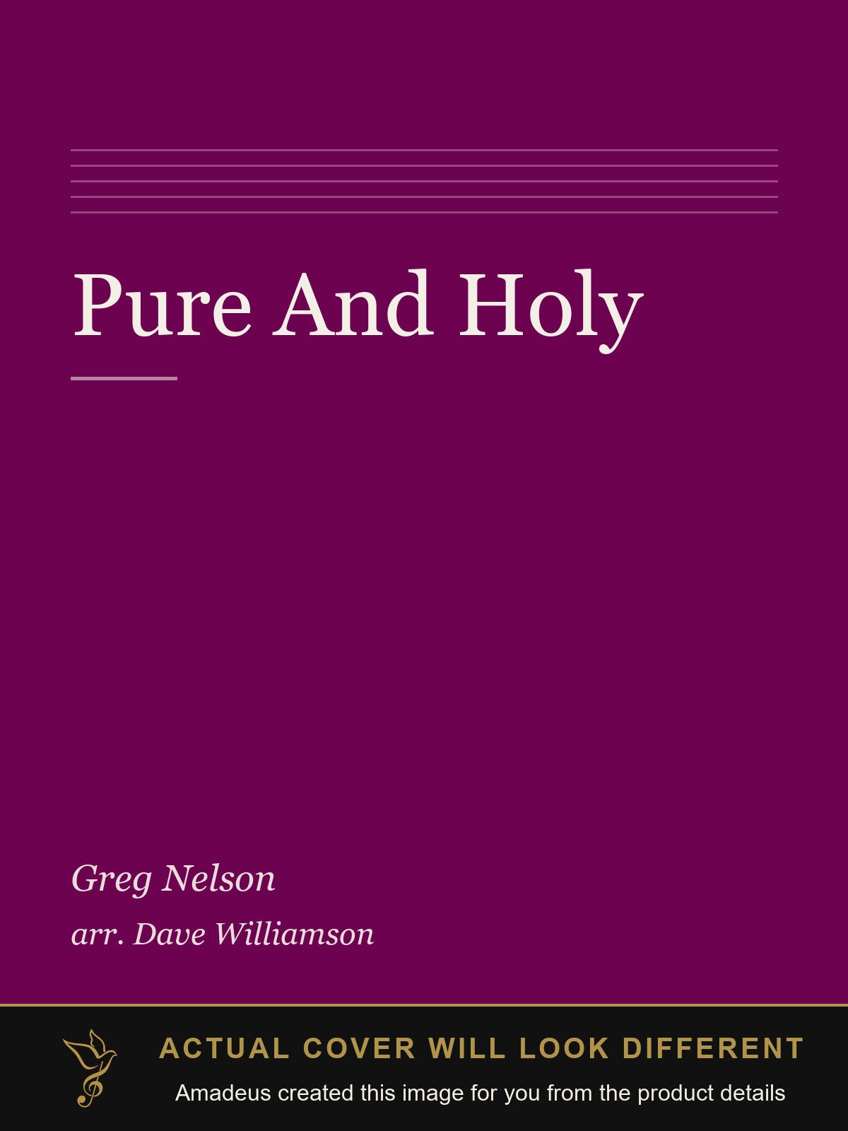 Pure And Holy - Amadeus created this image from the product details; the actual cover will look different