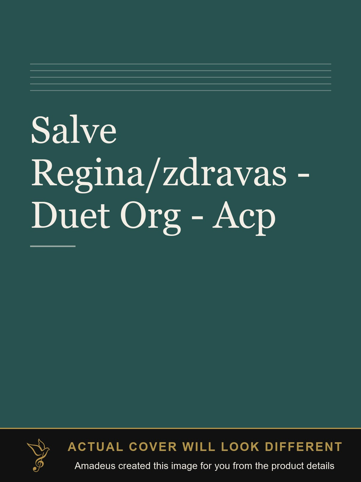 Salve Regina/zdravas - Duet Org - Acp - Amadeus created this image from the product details; the actual cover will look different