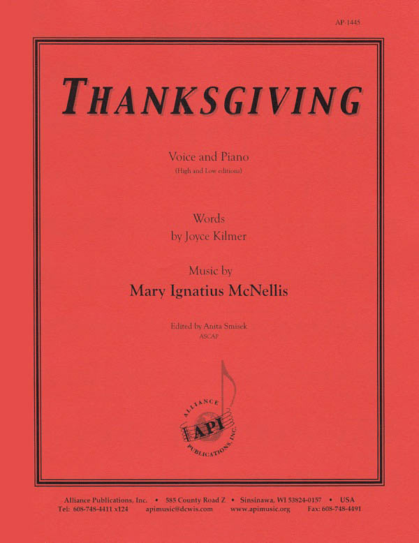 Product Cover for Thanksgiving - Voc Solo-pno
