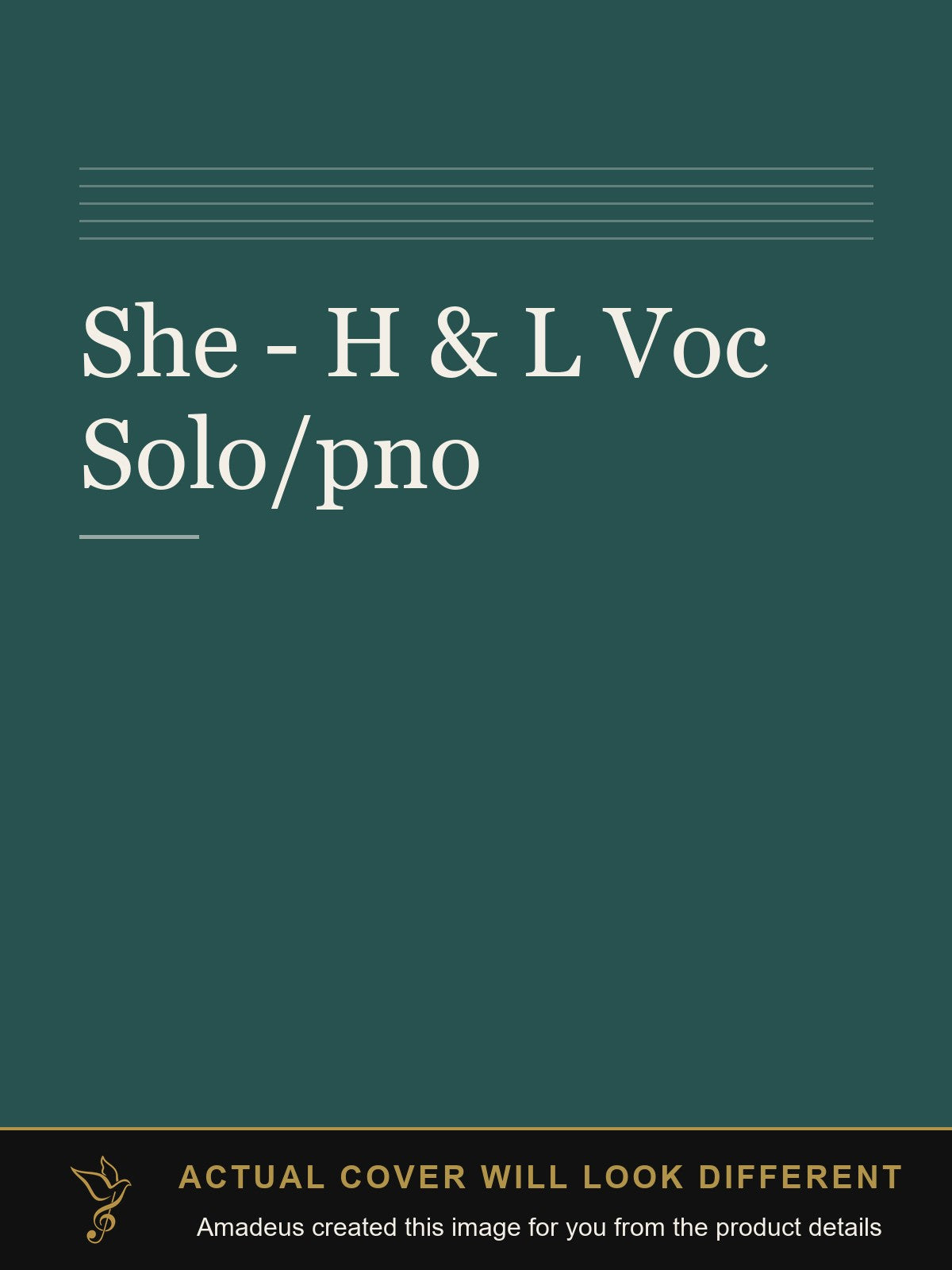 She - H & L Voc Solo/pno - Amadeus created this image from the product details; the actual cover will look different