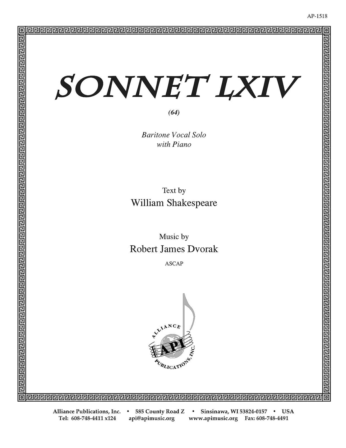 Product Cover for Sonnet Lxiv - Baritone Solo-pno