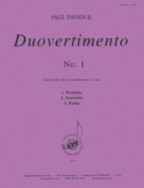 Product Cover for Duovertimento, No. 1 - Cl-bsn Duet