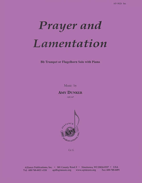 Product Cover for Prayer & Lamentation - Trpt-pno