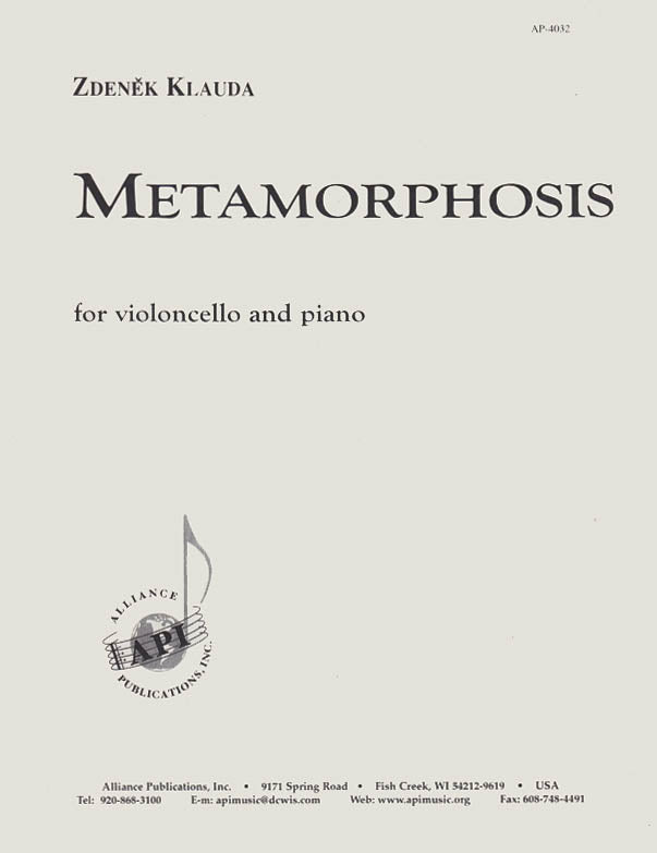 Product Cover for Metamorphosis - Cello-pno