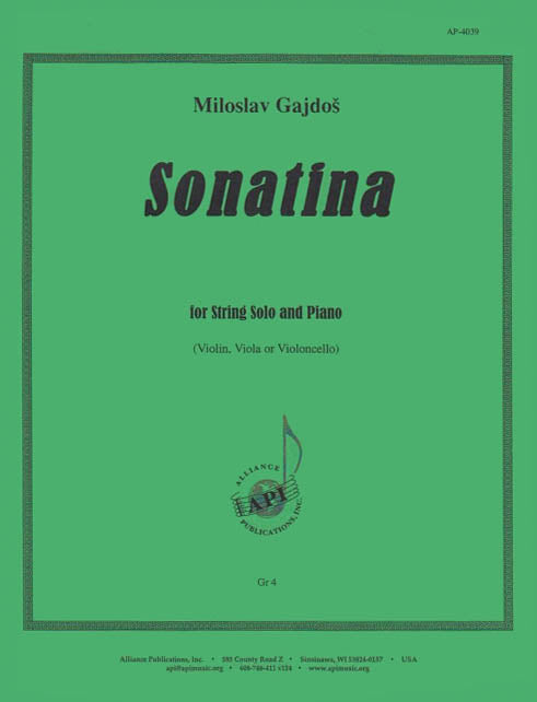 Product Cover for Sonatina For String Solo - Vln