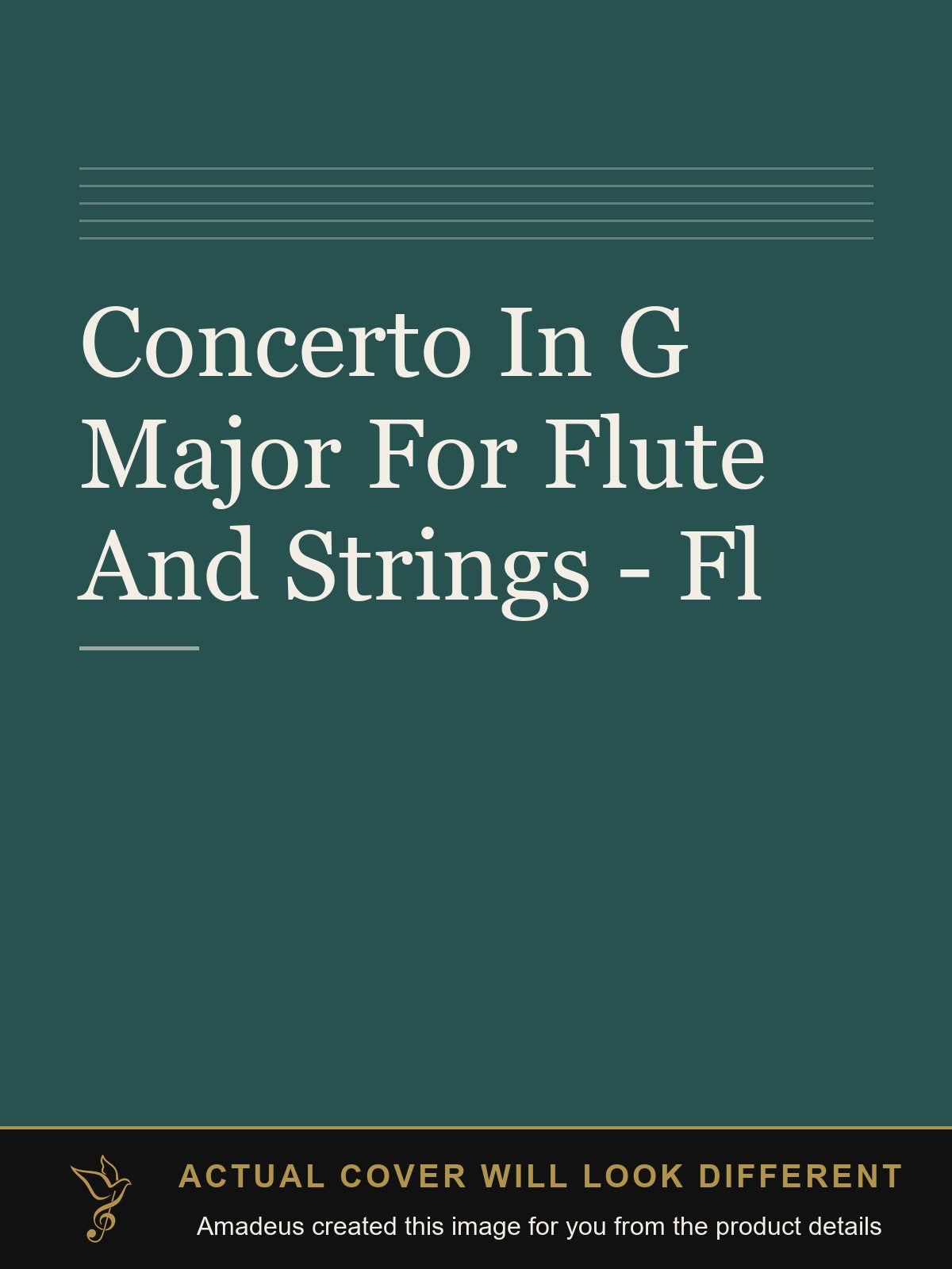 Concerto In G Major For Flute And Strings - Fl - Amadeus created this image from the product details; the actual cover will look different