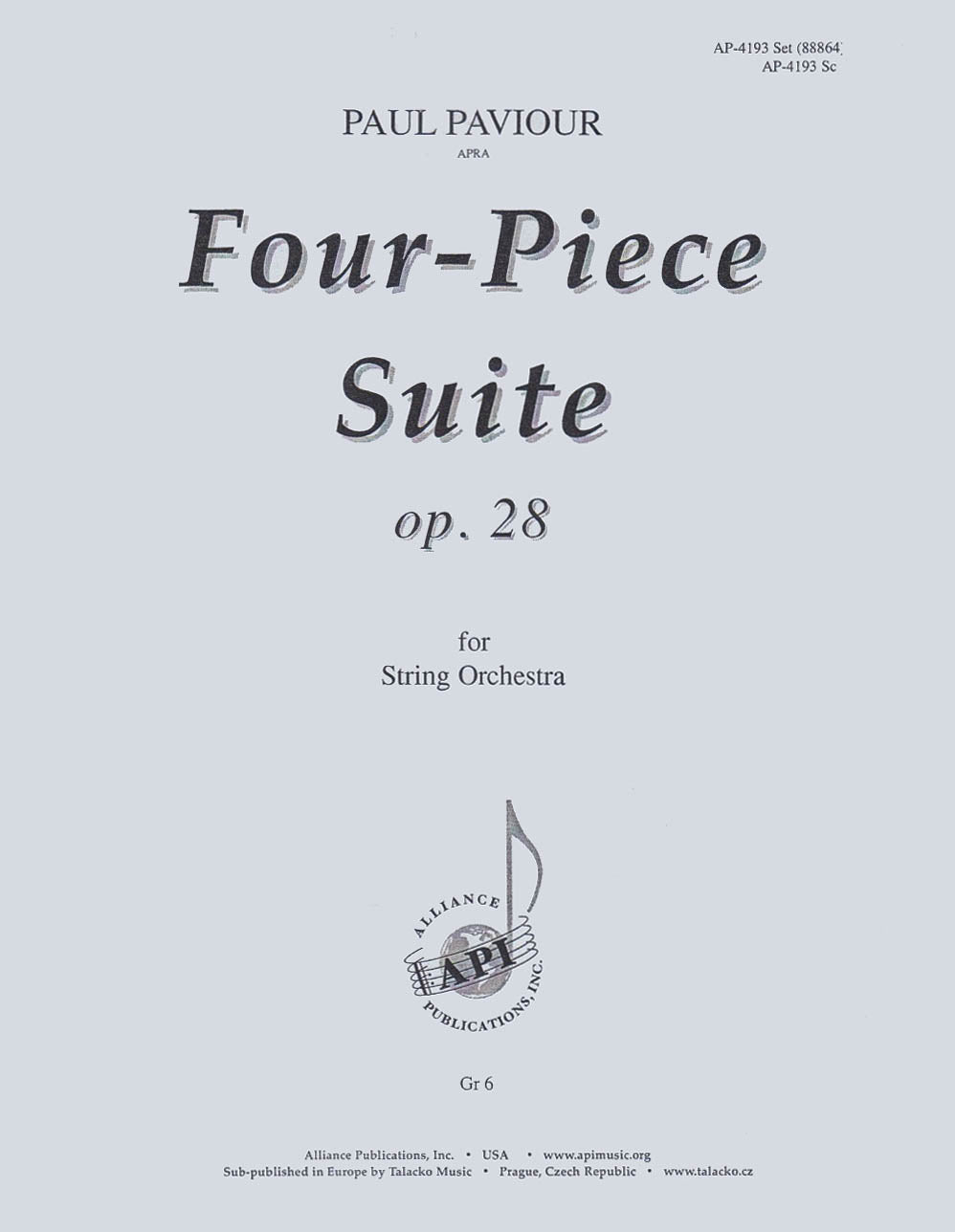 Product Cover for Four Piece Suite, Op. 28 - String Orch - Set