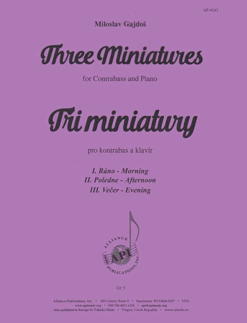 Product Cover for Three Miniatures: Morning, Afternoon & Evening - String Solo
