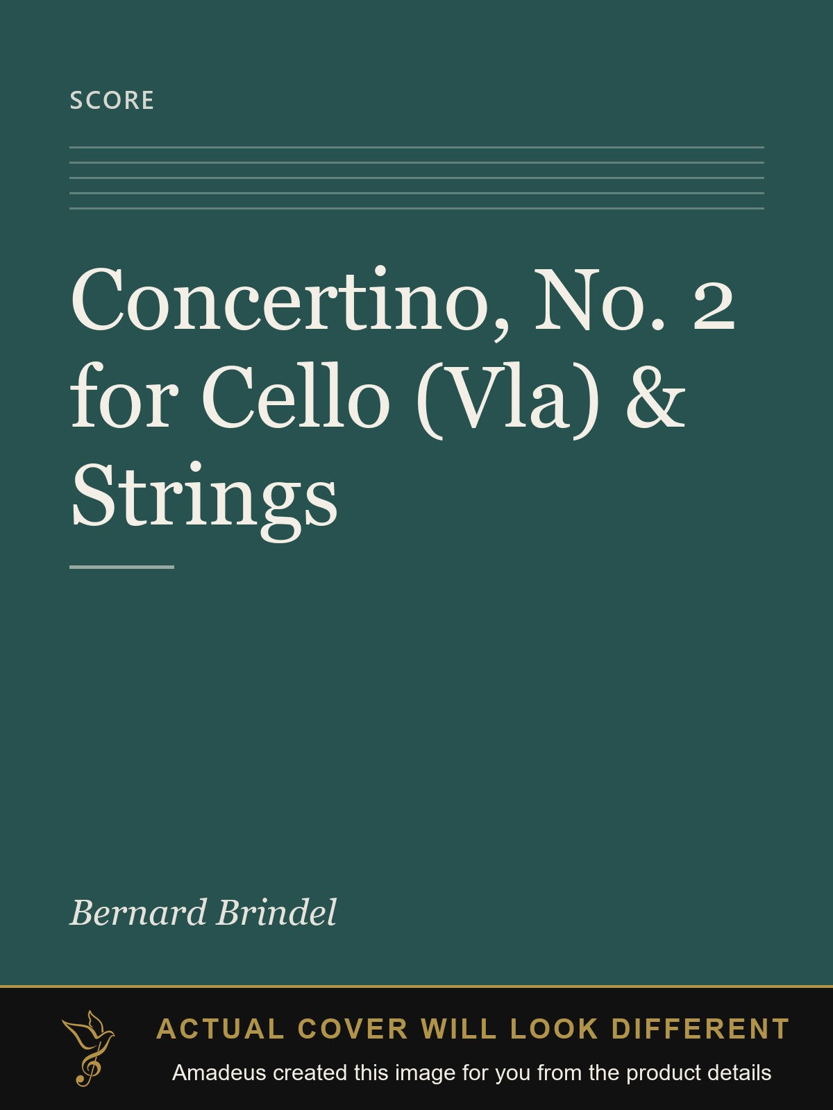 Concertino, No. 2 for Cello (Vla) & Strings - Amadeus created this image from the product details; the actual cover will look different