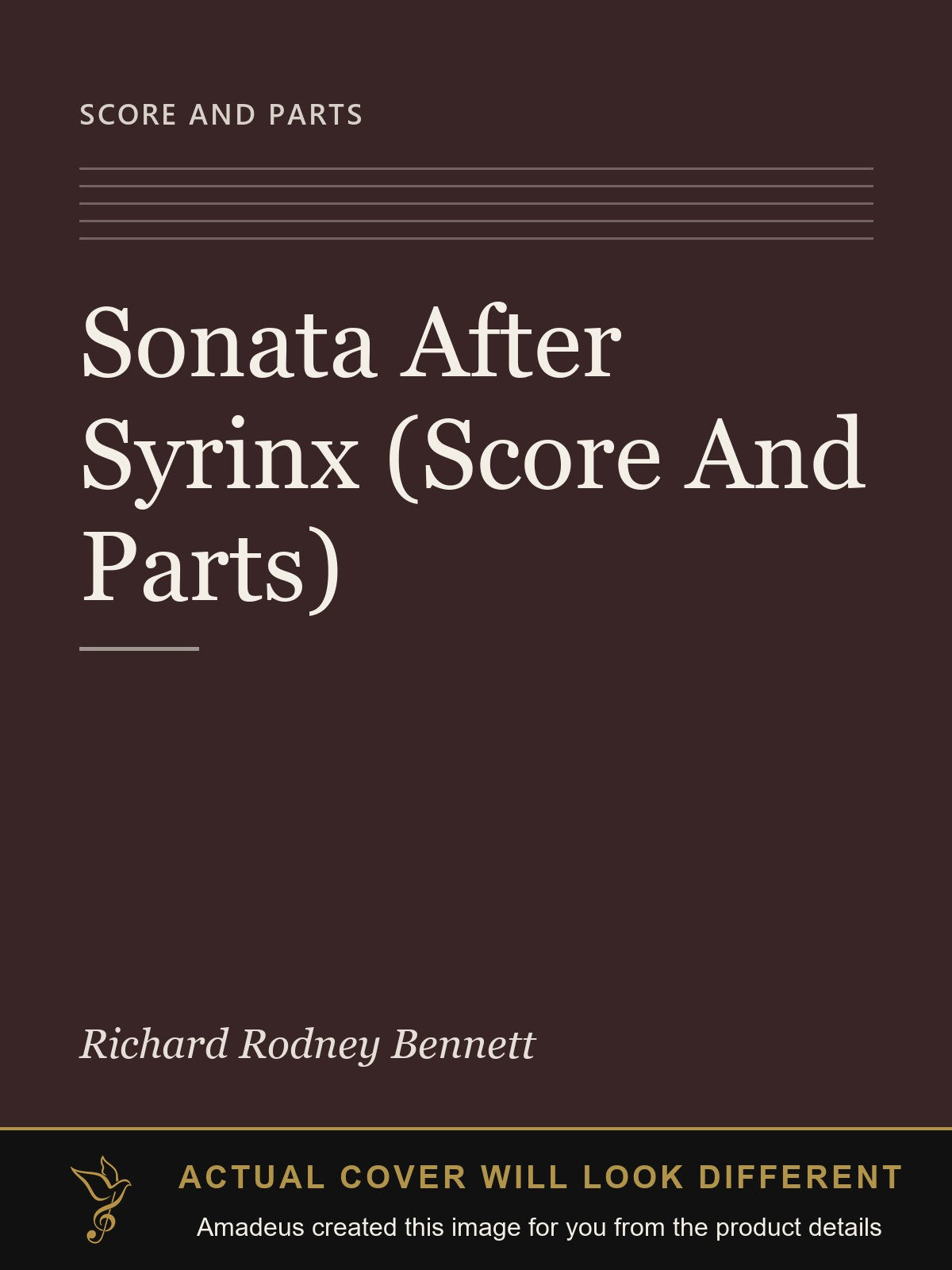 Sonata After Syrinx (Score And Parts) - Amadeus created this image from the product details; the actual cover will look different