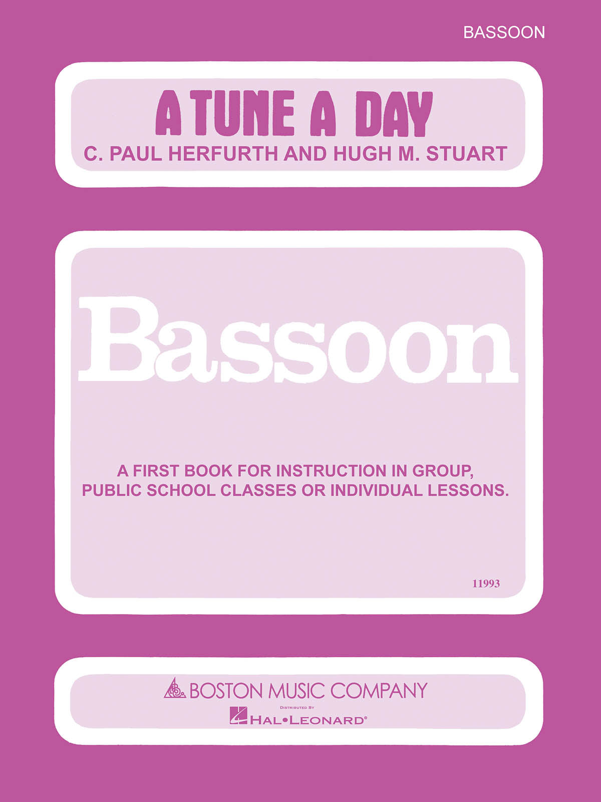 Product Cover for A Tune a Day – Bassoon