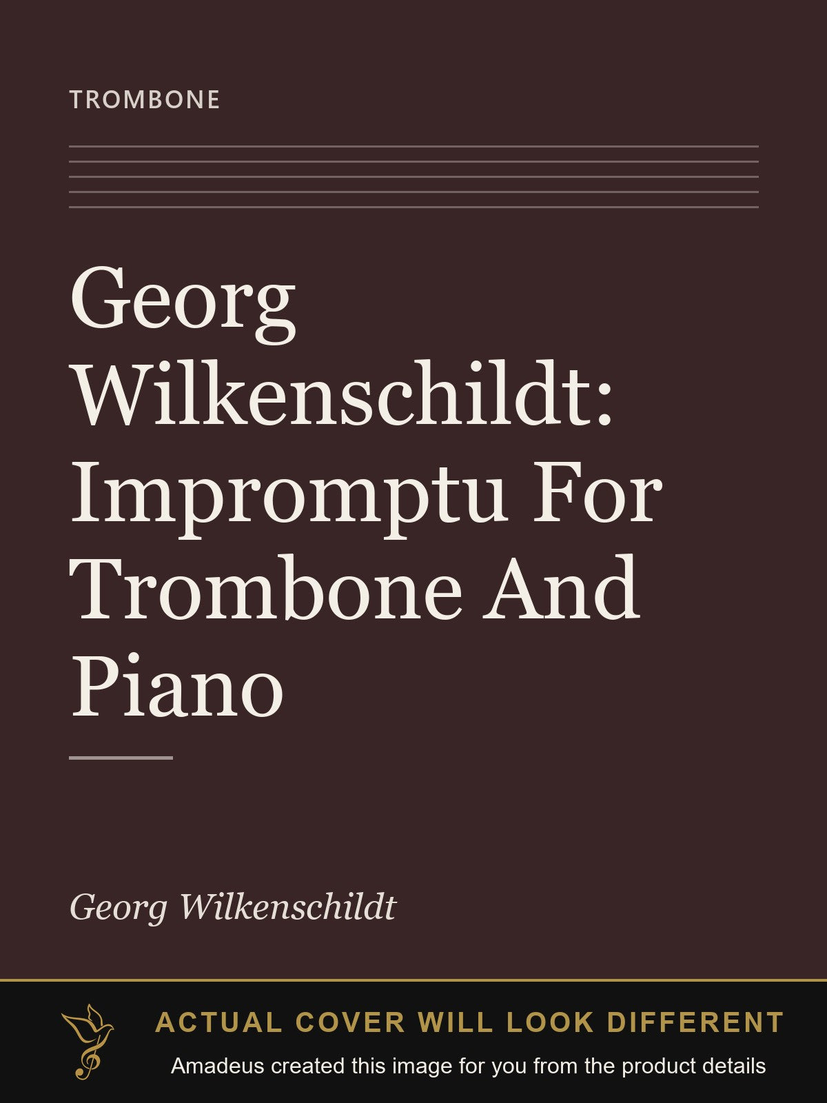 Georg Wilkenschildt: Impromptu For Trombone And Piano - Amadeus created this image from the product details; the actual cover will look different
