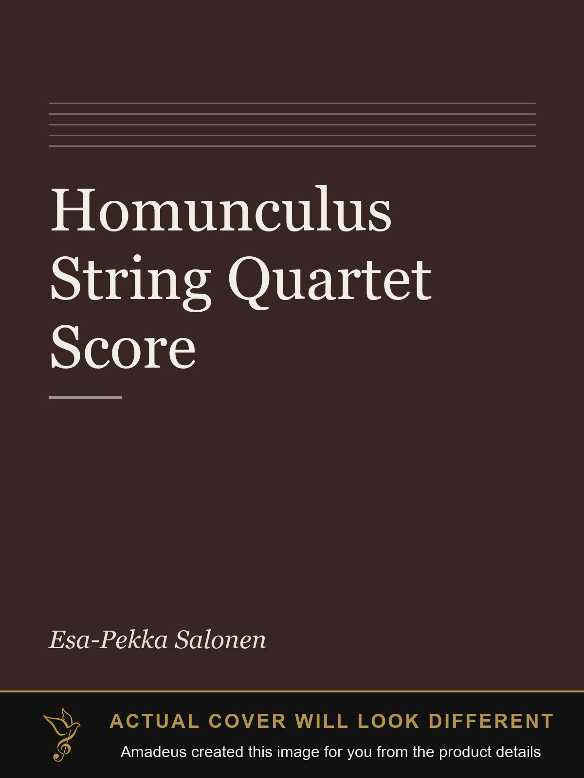 Homunculus String Quartet Score - Amadeus created this image from the product details; the actual cover will look different