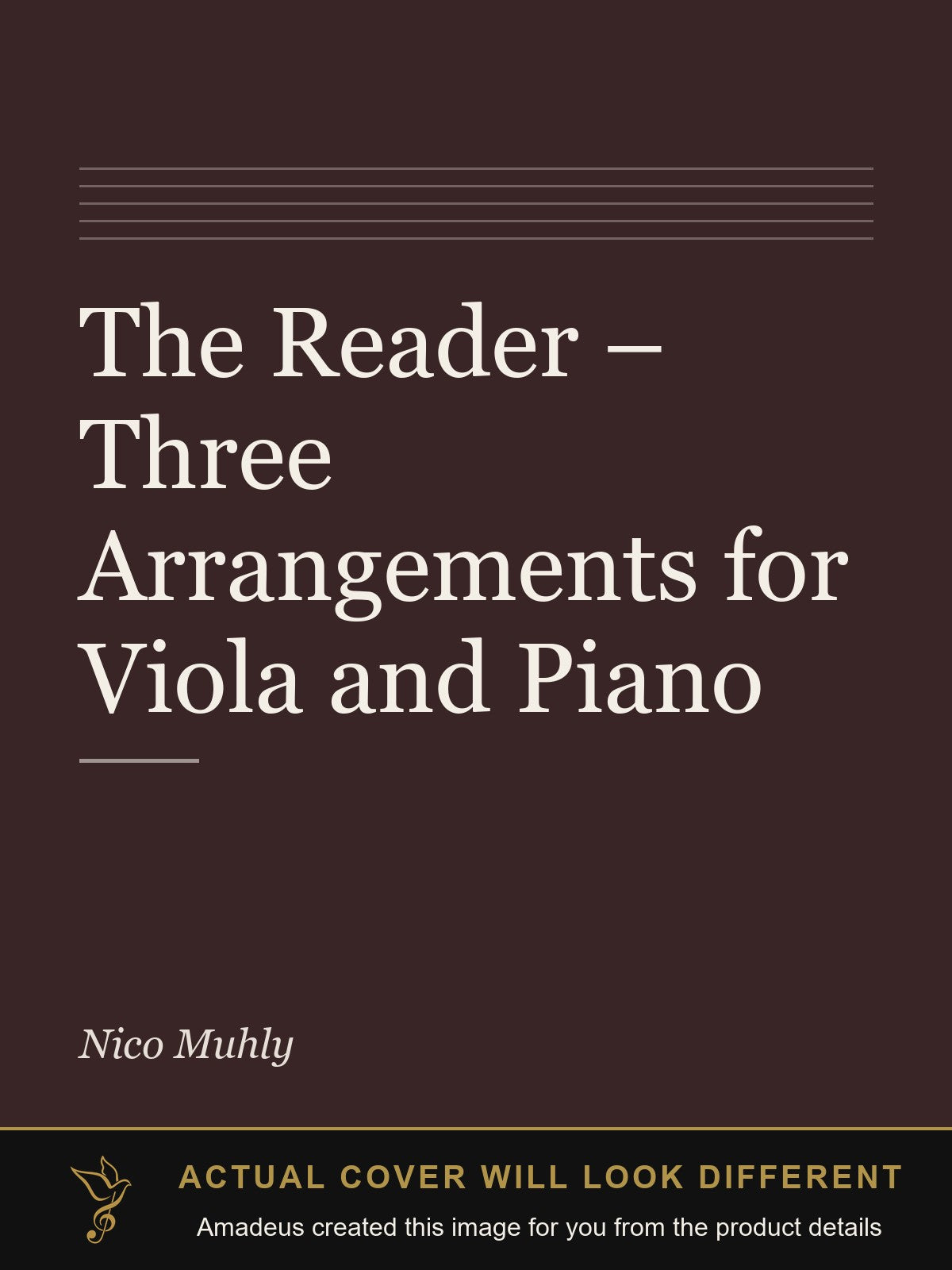 The Reader – Three Arrangements for Viola and Piano - Amadeus created this image from the product details; the actual cover will look different
