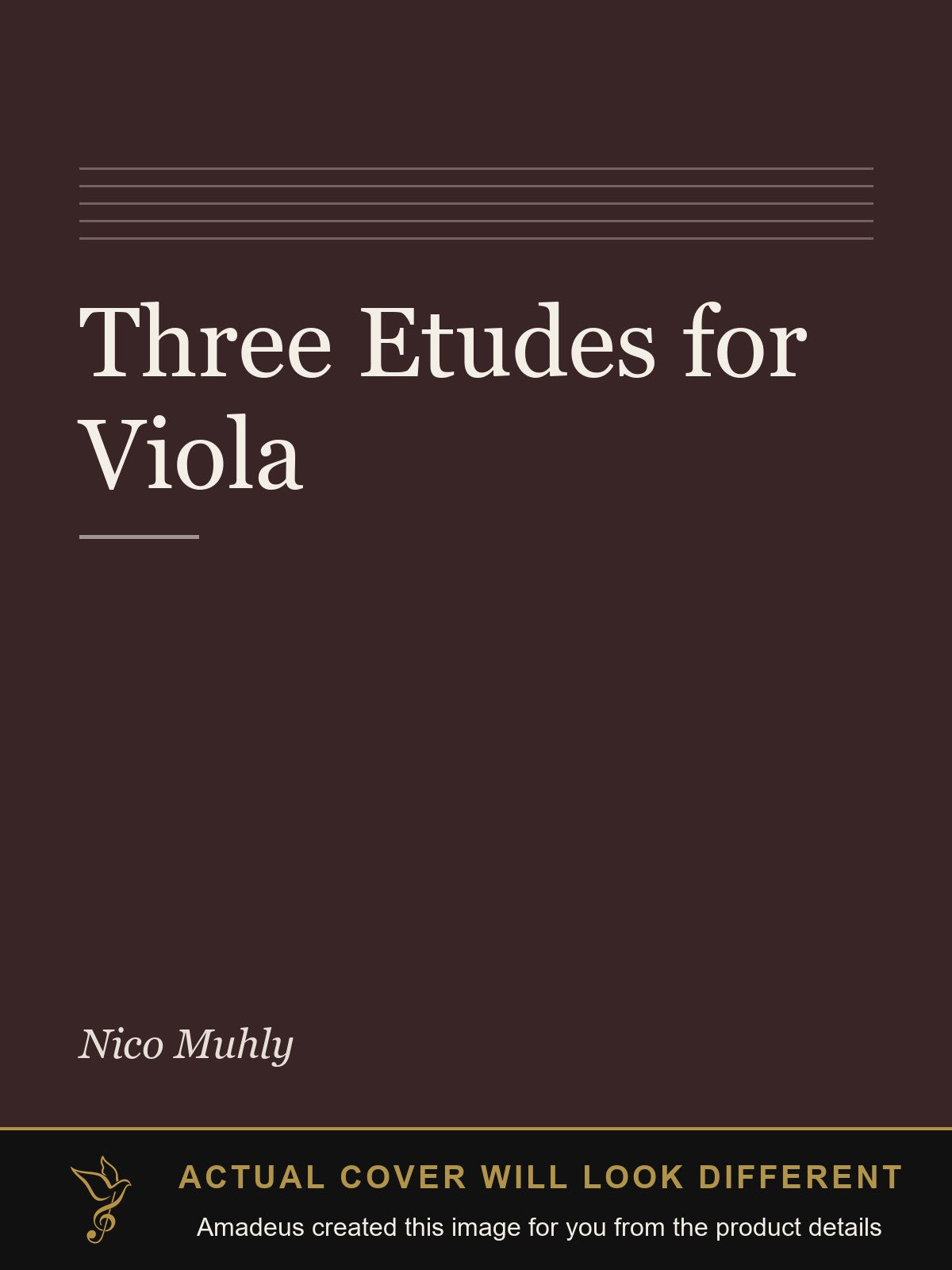 Three Etudes for Viola - Amadeus created this image from the product details; the actual cover will look different
